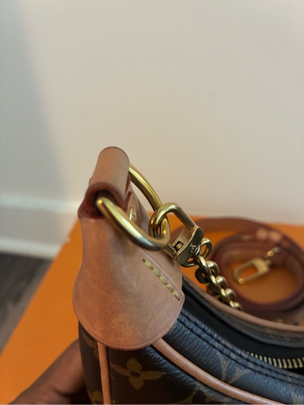 Louis Vuitton Monogram Crescent Shoulder Bag with Gold Chain - Picture 11 of 12